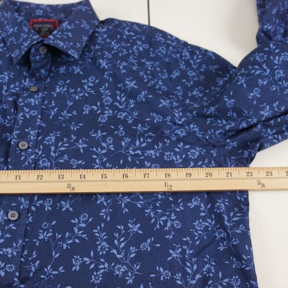 Untuckit Floral Print Blue Slim Fit Tinazzi Long Sleeuve Button Shirt Mens Sz L - Picture 3 of 8